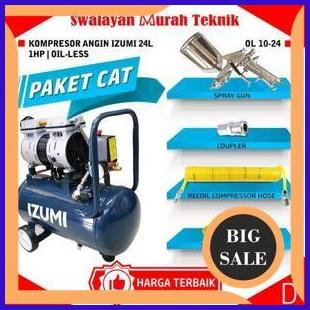 perkakas PAKET BUNDLING Kompresor Angin IZUMI OL 10-24 1HP Silent Compressor 2ZJN23