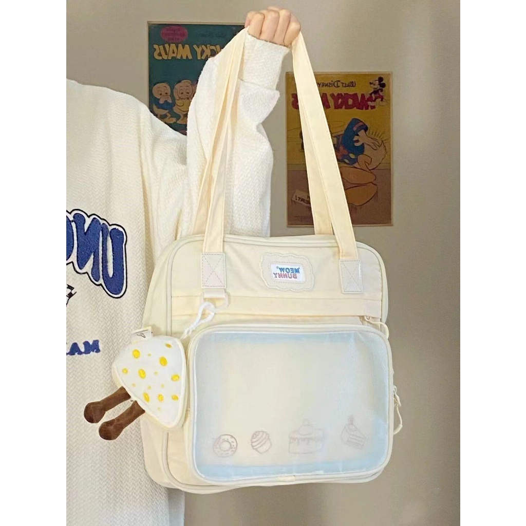 ✷Sera cute bag shoulder bag handbag tote bag female college student class commuting large-capacity canvas shoulder bag