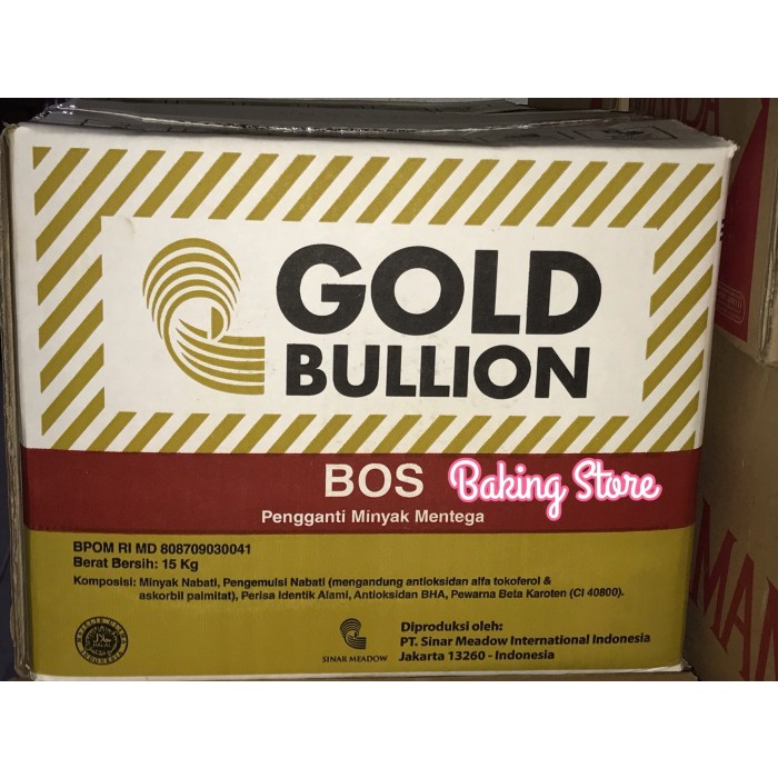 

BOS - Butter Oil Substitue Gold Bullion 15kg - via instant/sameday