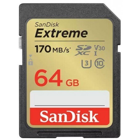 Sandisk Extreme SDXC UHS-I Card 64 GB Speed 170MB/s