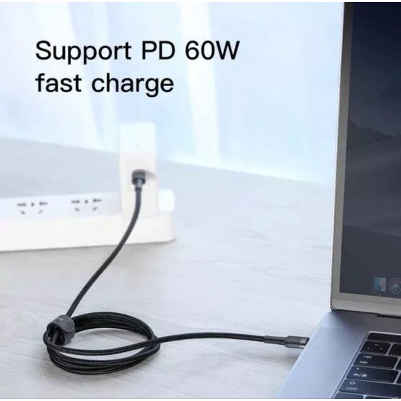 Baseus Kabel Data Type C To Type C PD2.0 60W Braided Fast Charging