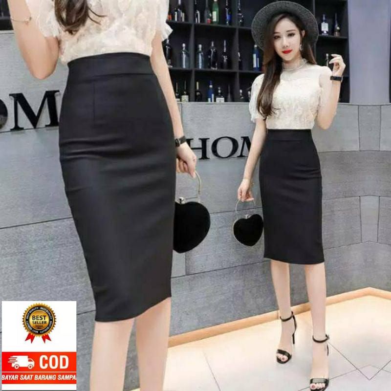 ROK SPAN KERJA KANTOR ROK PENDEK SPAN