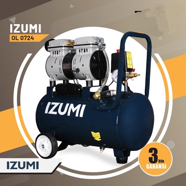Mesin Kompresor Angin 24 Liter IZUMI OL 0724 Oilless Air Compressor Less Oil Kompresor Listrik Tanpa