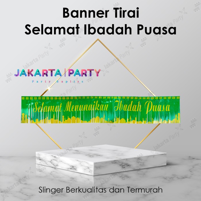 Banner SELAMAT MENUNAIKAN IBADAH PUASA / Dekorasi Ramadhan / Banner Ramadhan / Tirai Ramadhan