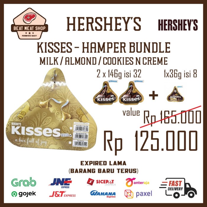 

✨READY✨ -Hershey Kisses Hamper Bundle Milk Chocolate / Almond / Cookies n Creme - Almond- 1.1.23