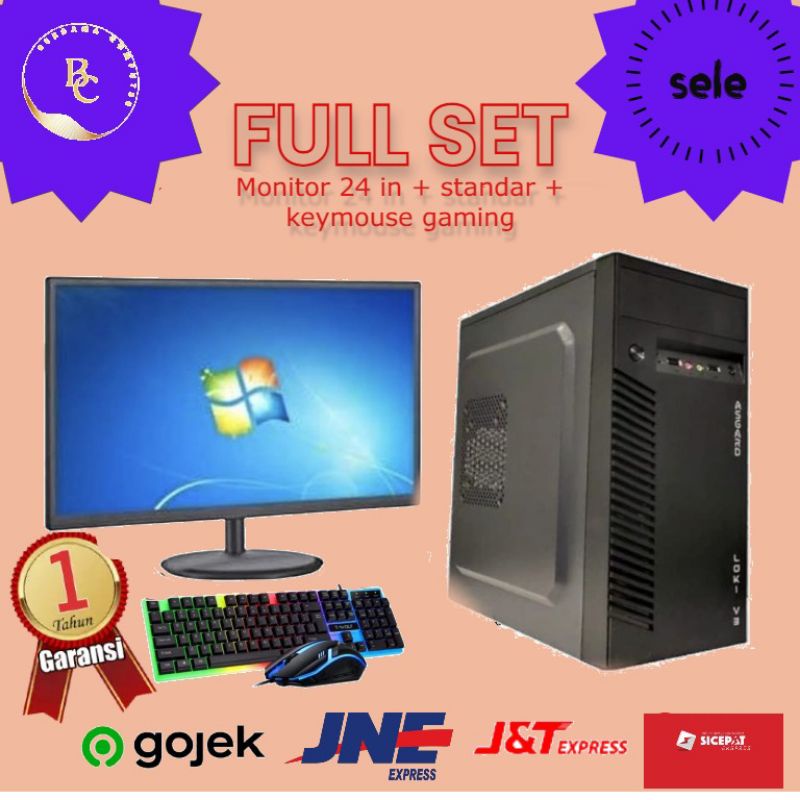 Full set Pc gaming Valorant i7 /Ram 16gb/Ssd 240gb/Vga Gt 1030/Monitor Led 24 inc/ key mouse Gaming