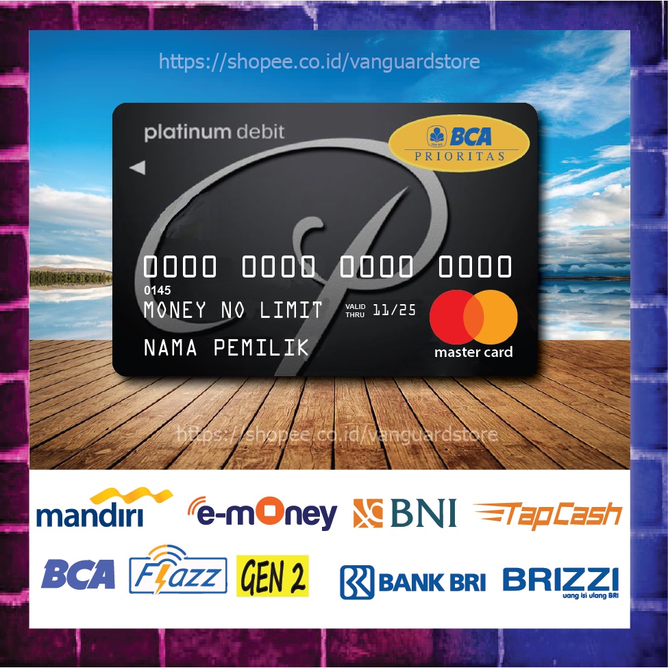 KARTU E MONEY E TOLL KARTU BCA PRIORITAS CARD DEBIT CREDIT EMONEY MANDIRI FLAZZ BCA BNI TAPCASH BRIZ