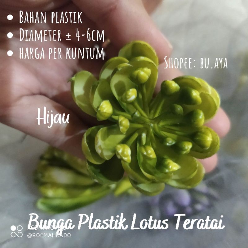 3pcs Bunga Lotus Teratai Kuntum Bunga Plastik