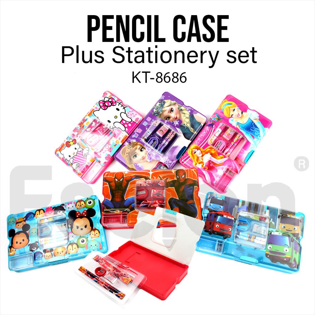 

TEMPAT KOTAK PENSIL MAGNET bESAR JUMBO SERUTAN 2 LUBANG + STUDY SET PAKET ALAT TULIS 588-149/ 8686