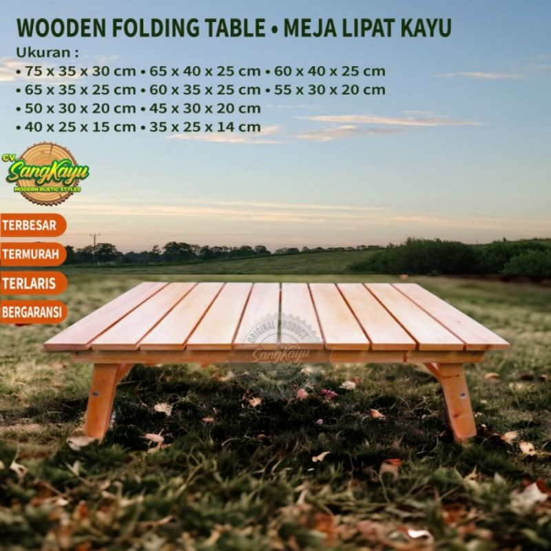 Meja lipat kayu portable meja laptop table notebook stand meja belajar