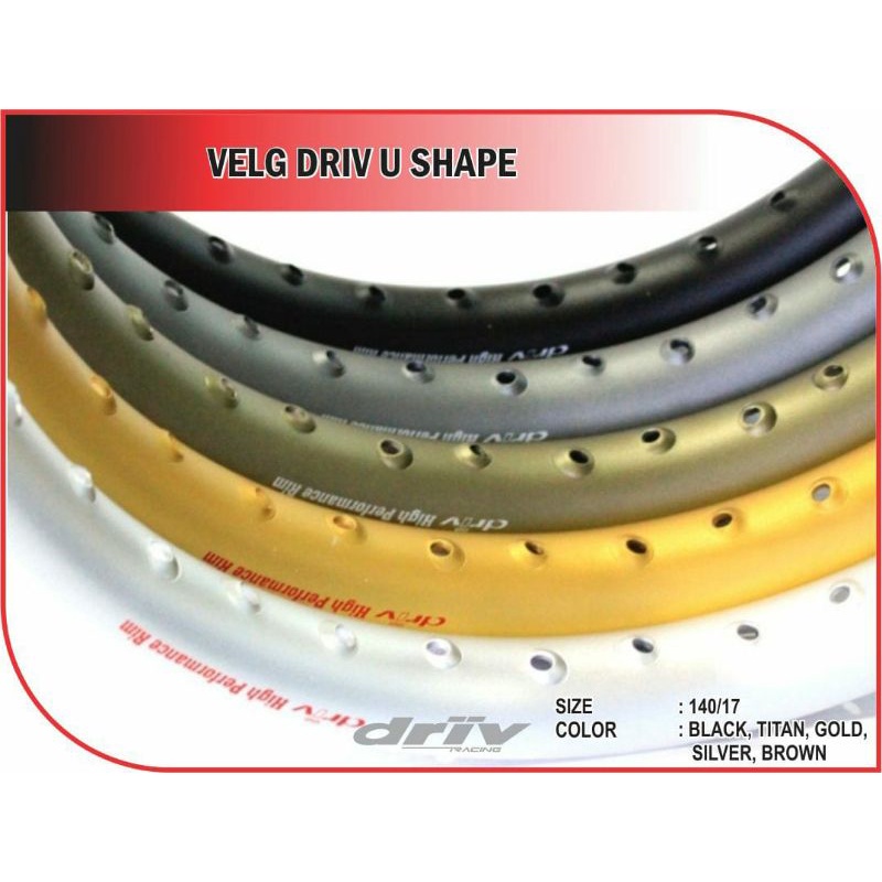 VELG RING 17 LEBAR 140/160 MODEL U SHAPE (1pcs)