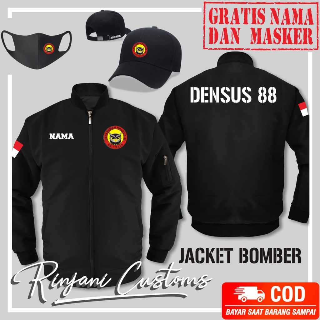 JAKET BOMBER DENSUS 88 ANTI AIR GRATIS NAMA DAN MASKER - JAKET BOMBER INTEL - JAKET BOMBER POLISI AN