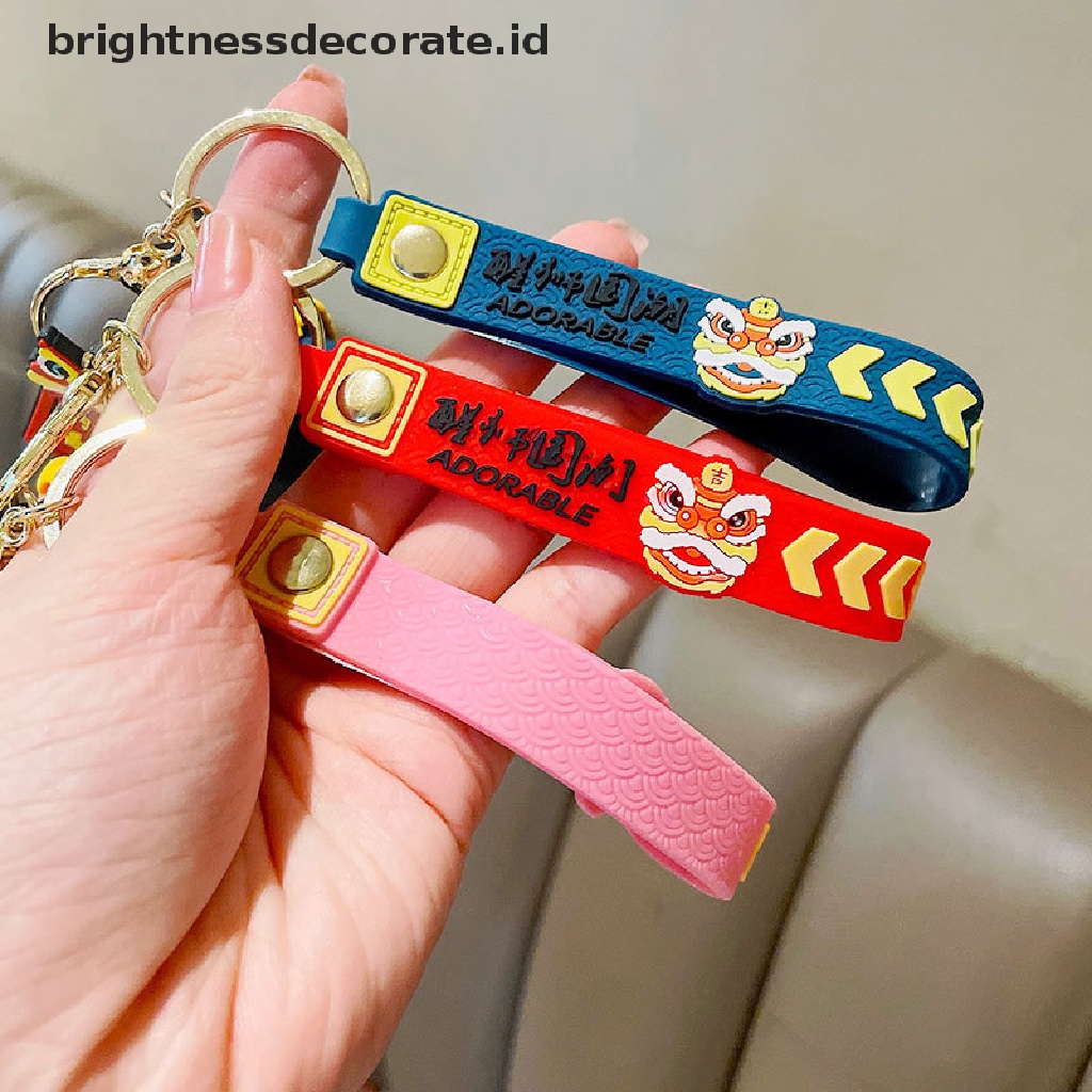 [Birth] Gantungan Kunci Wajah Kucing Lion Dance Gaya Cina Kreatif Lucu Untuk Wanita Grosir Tas Aksesoris Liontin Mobil [ID]