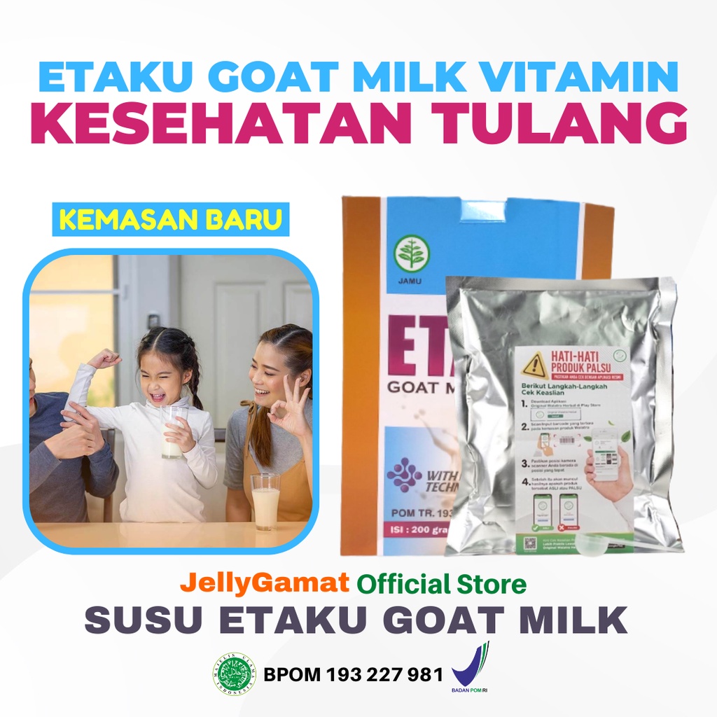 

Vitamin Kesehatan Tulang Suplemen Tulang Vitamin D & Tinggi Kalsium Susu Kambing Etawa Dari Etaku Goatmilk