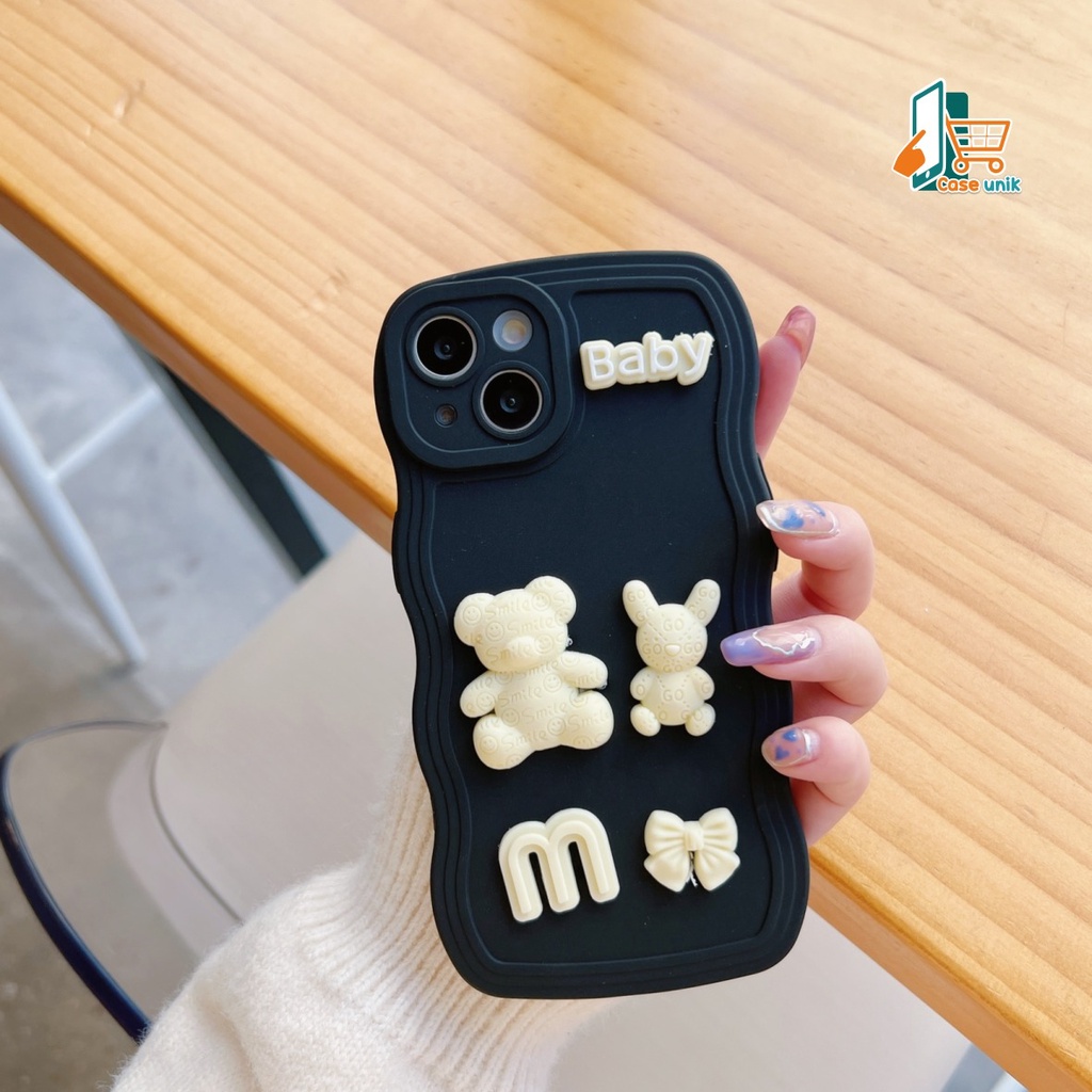 Y026 SOFTCASE 3D KARAKTER RABBIT MODEL GELOMBANG WAVE FOR OPPO A54 A55 A71 A74 A95 A83 F1S A59 F5 F7 RENO 5 5F F19 PRO 6 4G 7 8 4G 5G 7Z A96 5G CS5147