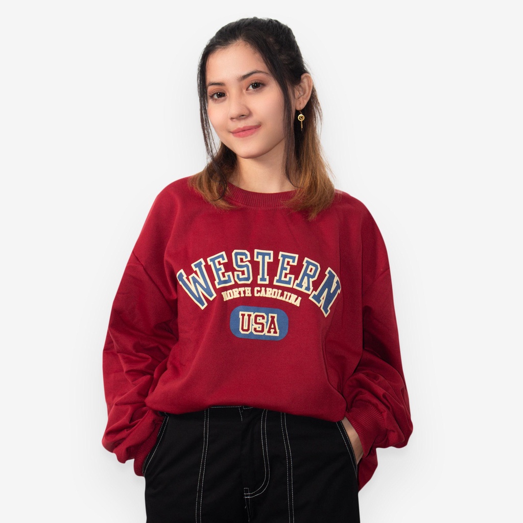 Sweater Western USA Oversize Wanita Pria