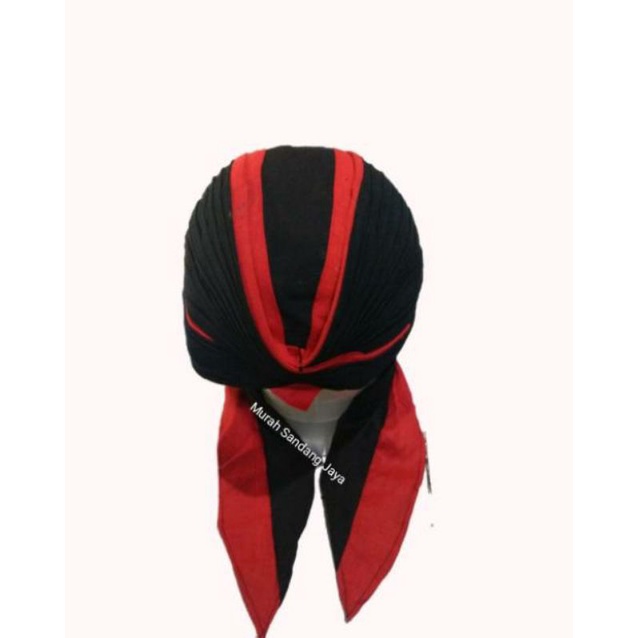 Blangkon Jogja Lipat Sliwir Motif Hitam lis Merah || Blangkon Lipat Sliwir || Blangkon Harga Grosir