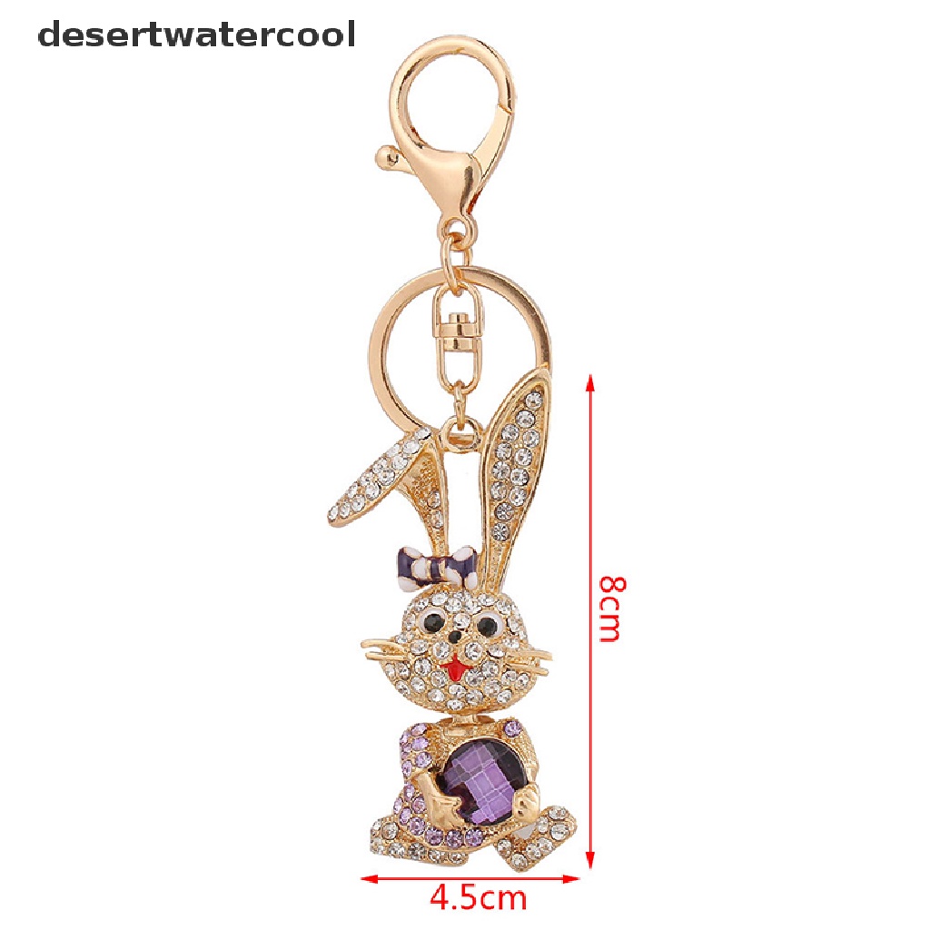 Deid Kartun Alloy Berlian Imitasi Kelinci Gantungan Kunci Keyring Liontin Mobil Handbag Key Chain Martijn