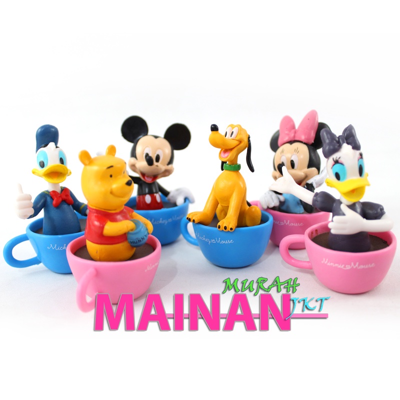 MAINANKEI MAINAN ANAK MURAH ACTION FIGURE MICKEY MOUSE SET 6 PCS TOPPER KUE KADO ULANG TAHUN