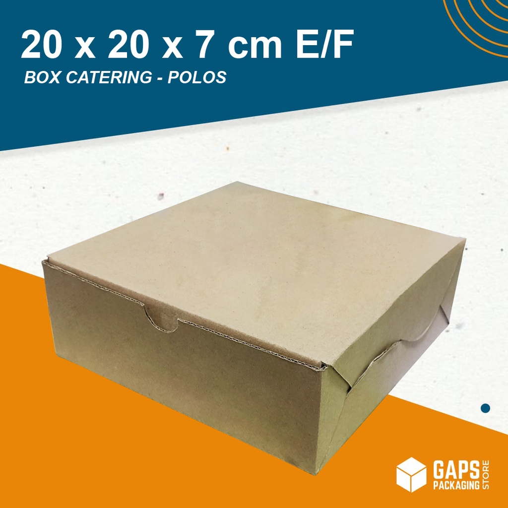 

Box Catering Nasi / Dus Kue / Dus Kotak Makanan 20 x 20 x 7 E-Flute Polos Non Laminasi