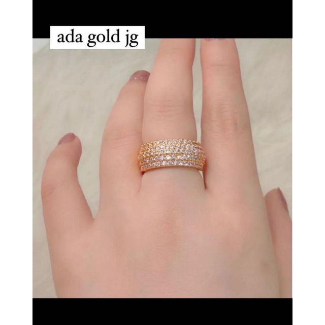 Cincin Zircon lapis emas mata kilau Premium Quality Ring Swarovsky mata anti karat 91818