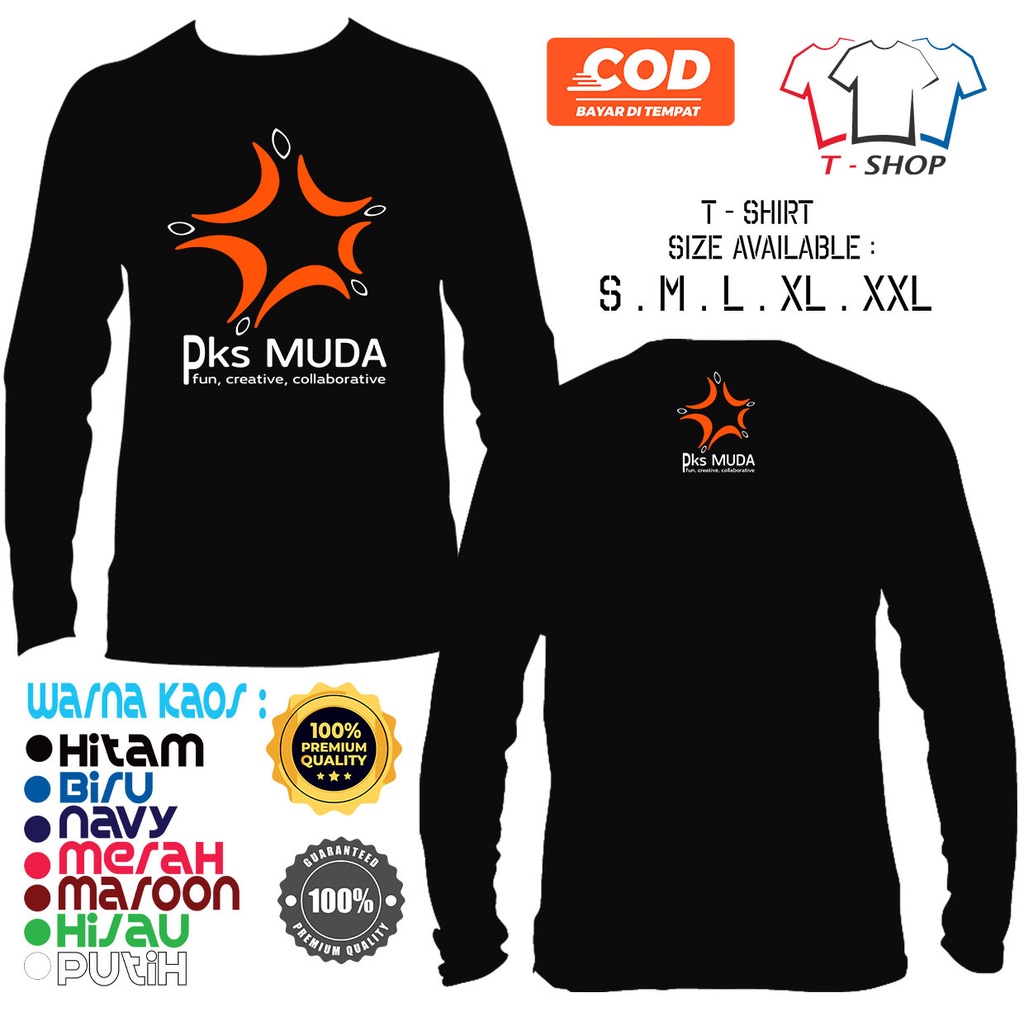 Kaos Lengan Panjang PKS Muda Creative Collaborative - Keren
