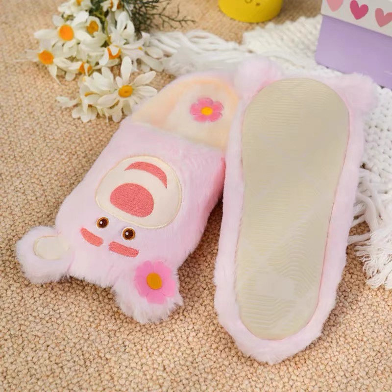 SANDAL RUMAH WINNIE THE POOH PIGLET LOTSO PINK SEPATU KAMAR LUCU IMPOR