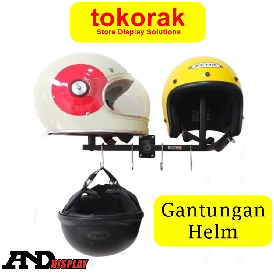 GANTUNGAN HELM DINDING DISPLAY HELM PUTIH- CANTOLAN HELM - RAK HELM TEMBOK