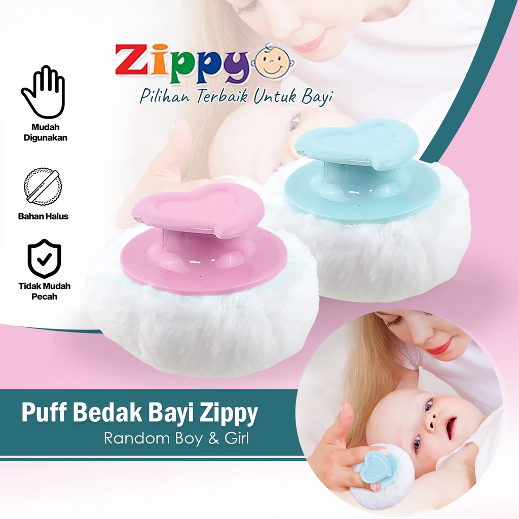 Puff Bedak Bayi Zippy Spon Halus Baby Powder Puff Aman Untuk Kulit Bayi