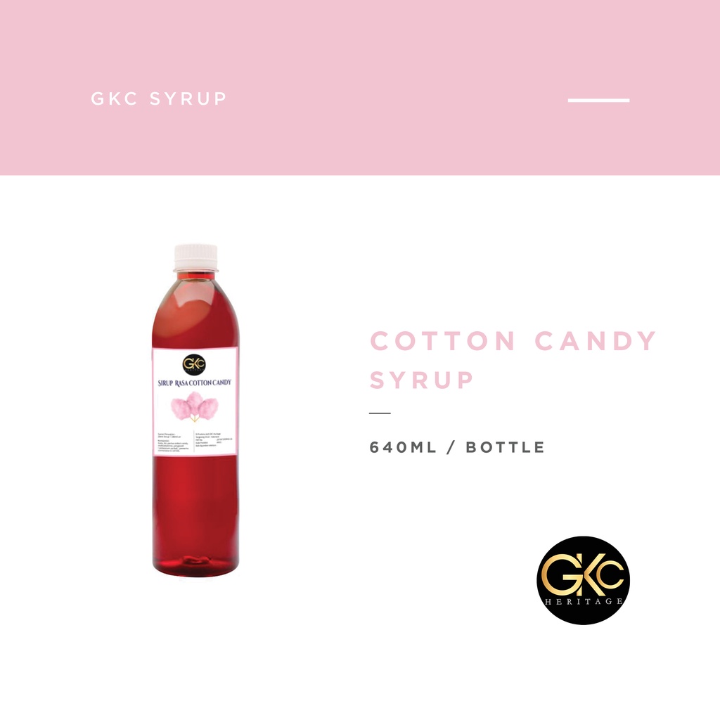 

GKC Heritage Sirup Cair Konsentrat Minuman Cotton Candy - HALAL - 640 mL - Gulali Syrup