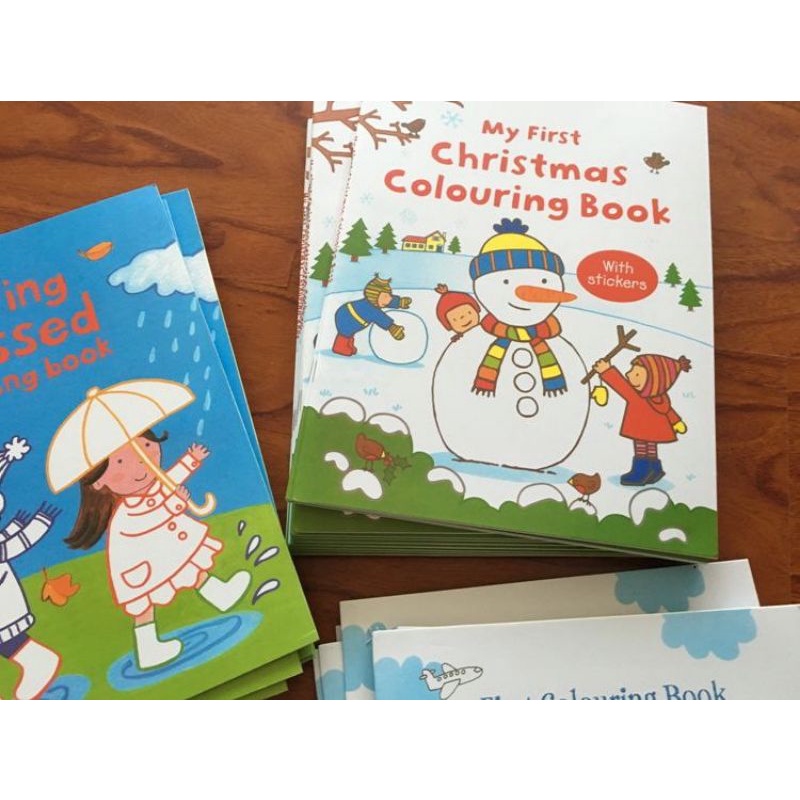 Coloring Book With Sticker USBORNE Buku Mewarnai dan Menempel USBORNE