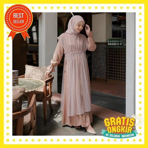 Gamis Cringkel Cringcel Murah Busui Model Terbaru Motif Kotak Kecil Ori Aku Karissa Gamis Remaja Mod