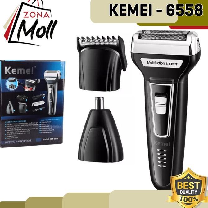 ALAT MESIN CUKUR KM-6558 KEMEI KM6558 CUKURAN JENGGOT KUMIS 3 IN 1