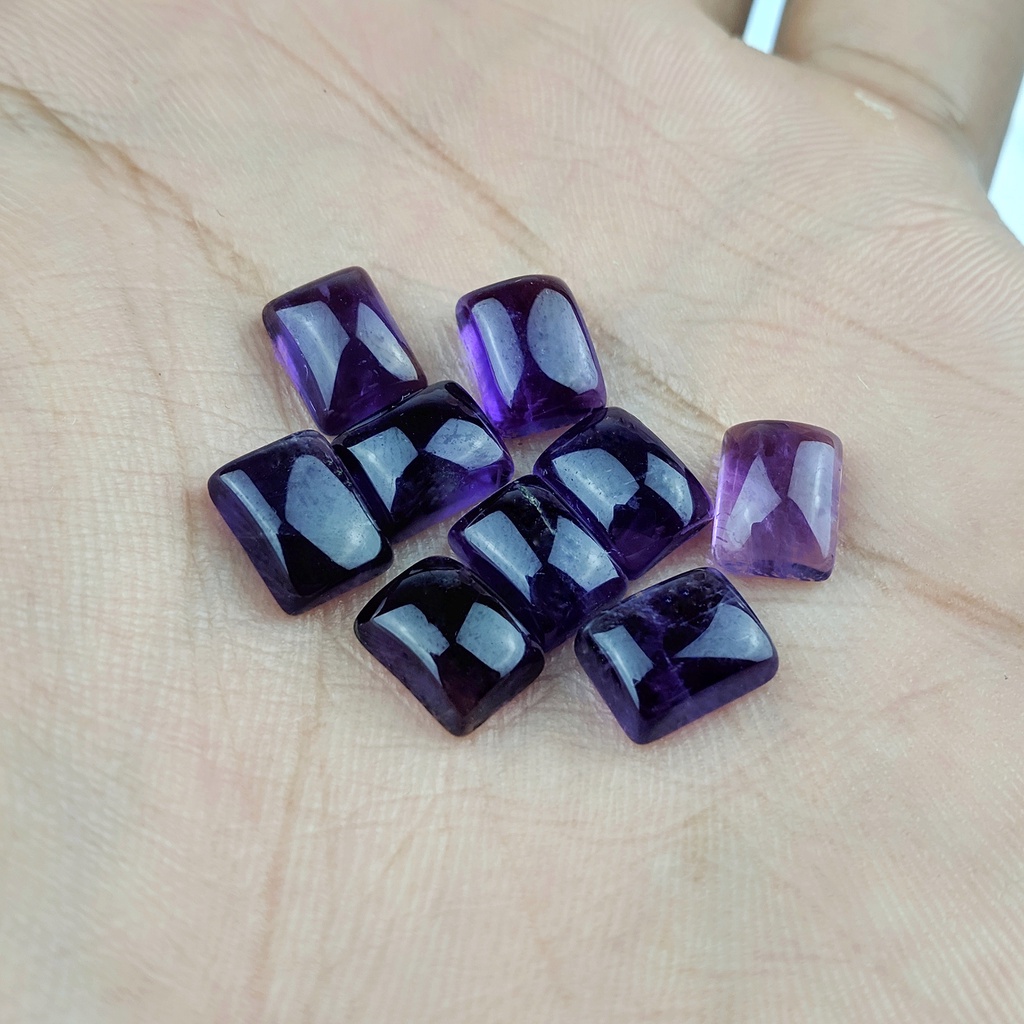 Natural Batu Akik Kecubung Ungu Square Amethyst Quartz
