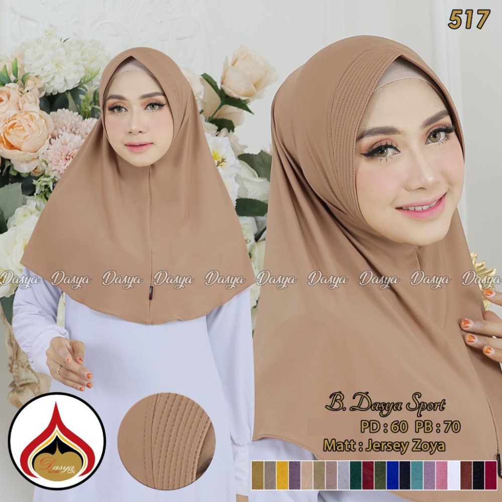 Hijab Daily Bergo Sport Pet Jersey Size M