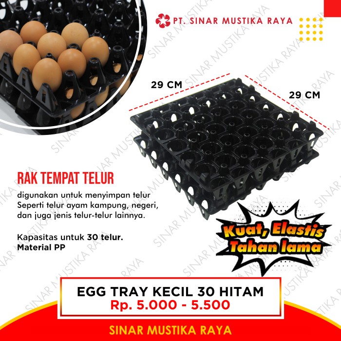 [Box] Egg Tray Ayam 30 Butir Tempat Telur Ayam Kampung Petelur Plastik Hitam [3Gg]