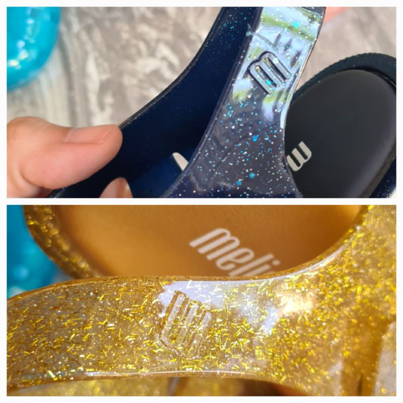 1:1 Ori Melissa Possession Mels Transparent Glitter Sepatu Sandal Karet Wanita Santai Kekinian Terbaru