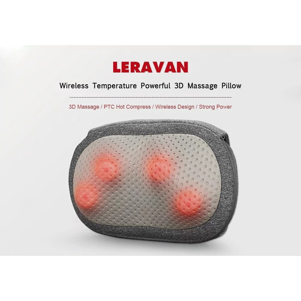 Leravan Bantal Pijat Leher 3D Neck Massage Kneading Heating - LFYK006