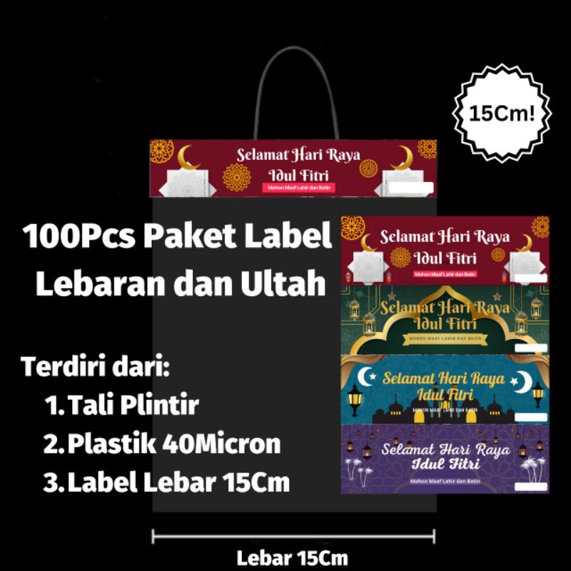 

[100Pasang] Plastik Label Ukuran 15Cm Ulang Tahun dan Label Lebaran Plastik idul Fitri Murah Peluang Bisnis Amplop Lebaran