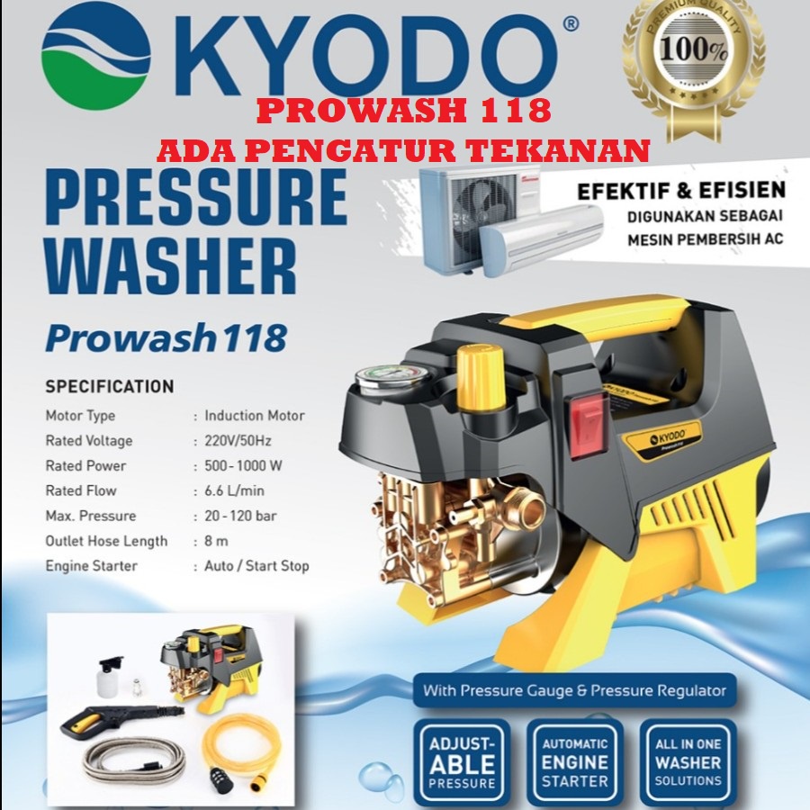 Jet Cleaner Kyodo Mesin Cuci AC Otomatis Kyodo Prowash 118 Pressure Control