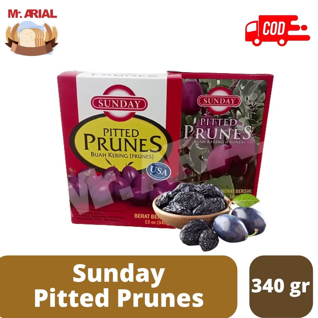 

sunday pitted prunes 340 gr/ Sunday pitted Prunes / Buah Prune Kering