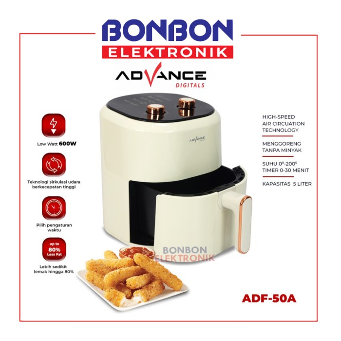 Fryer Advance Electric Air Fryer Adf-50A 600 Watt 5L / Adf 50A Low Watt