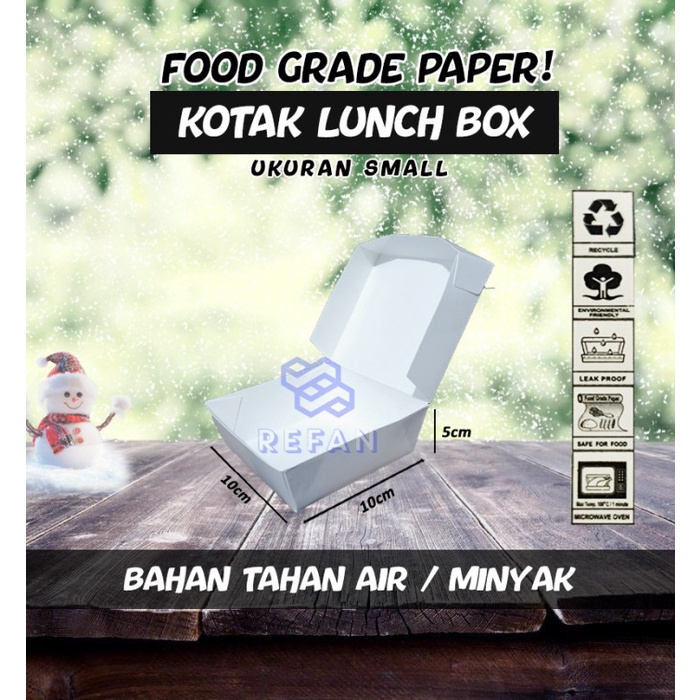 [Lunch Box Set] Lunch Box Paper White Ukuran S - Lunch Box Kertas Putih Ukuran S [Readyy]