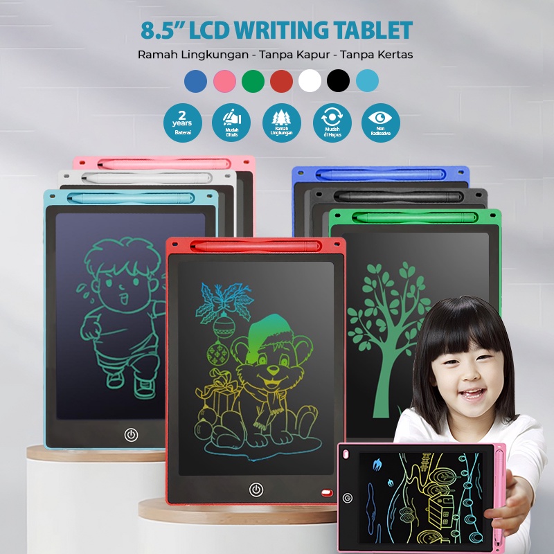 LCD Writing Tablet Drawing Board tab Alat tulis Papan Pen Layar 8.5 inch