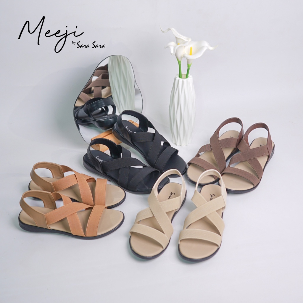 SARASARA LIVE - MEEJI  Sepatu Sandal Wanita Sendal Teplek Tali Belakang Karet
