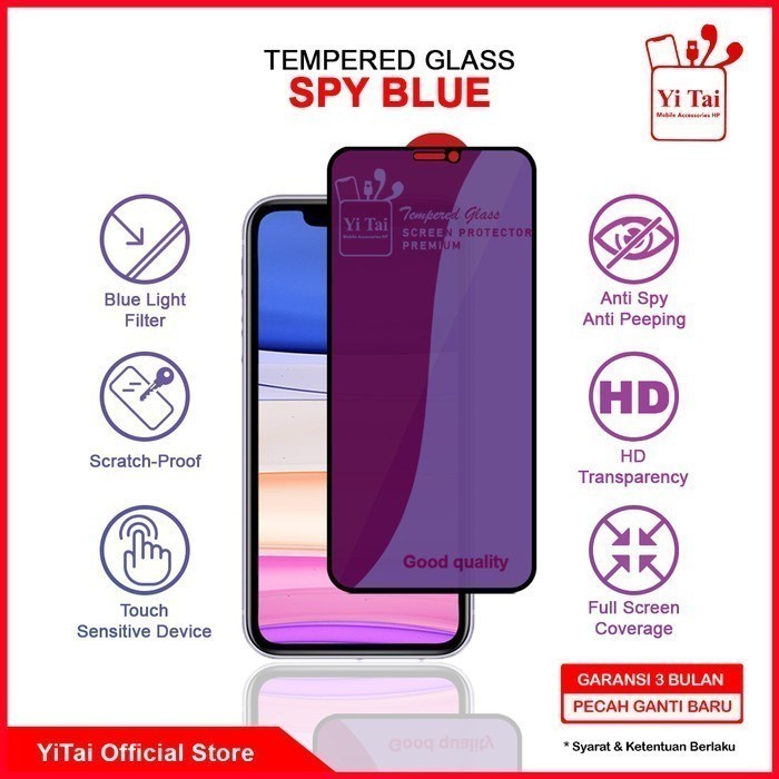 YI TAI Tempered Glass Spy Blue Xiaomi Poco F3 F4 F4 GT 5G C40