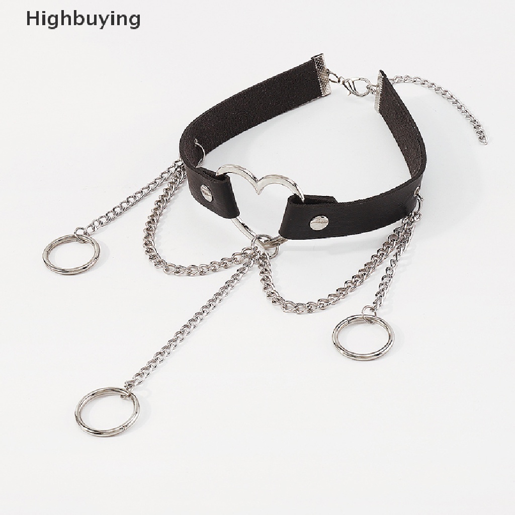 Hbid Woman Punk Choker Collar Necklace Pu Leather Gothic Rivets Choker Necklace Glory