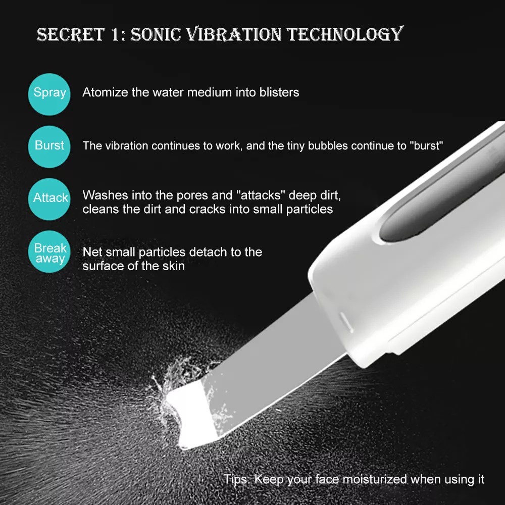 Ultrasonic Cleaner Ionic Skin Face Scrubber Pembersih Wajah