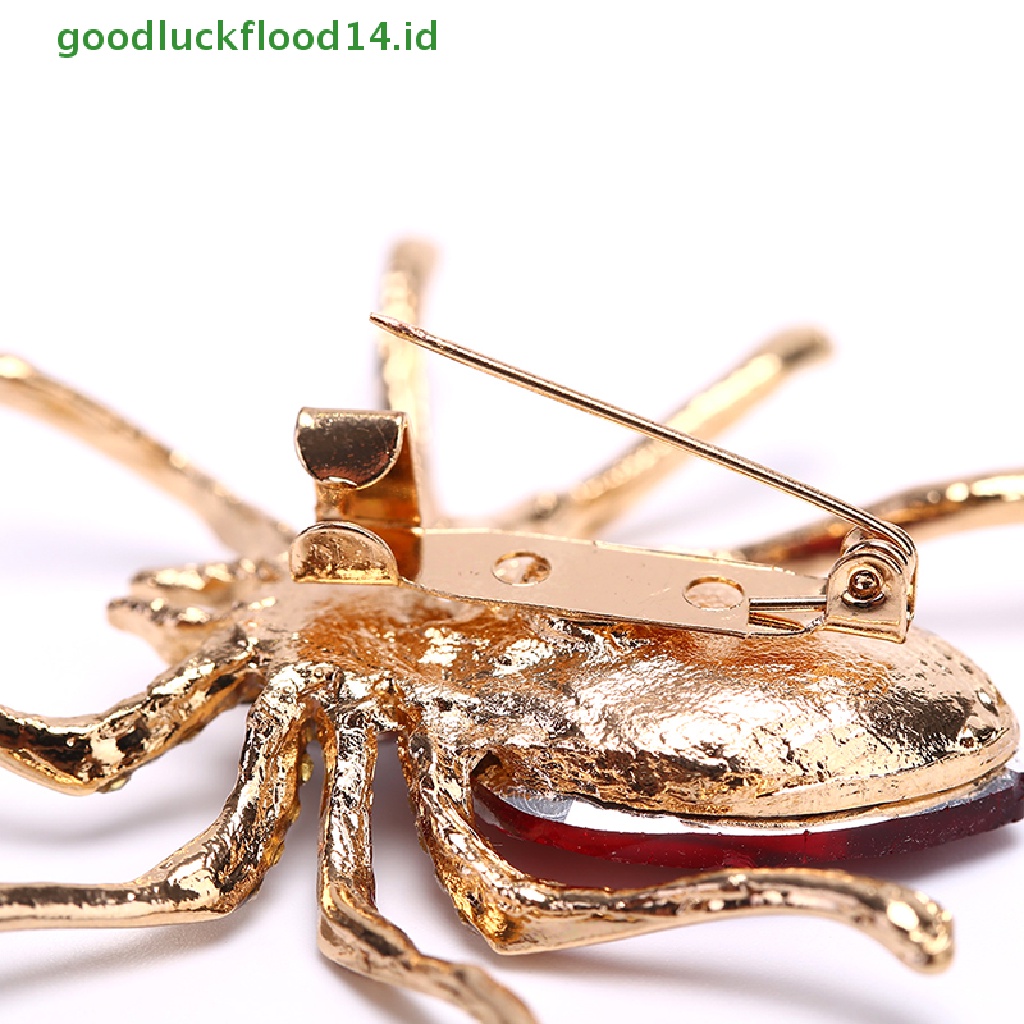 [GOOGFOUR] Fashion Lady Kristal Spider Pin Bros Dekorasi Korsase Lencana Perhiasan Hadiah [TOP]