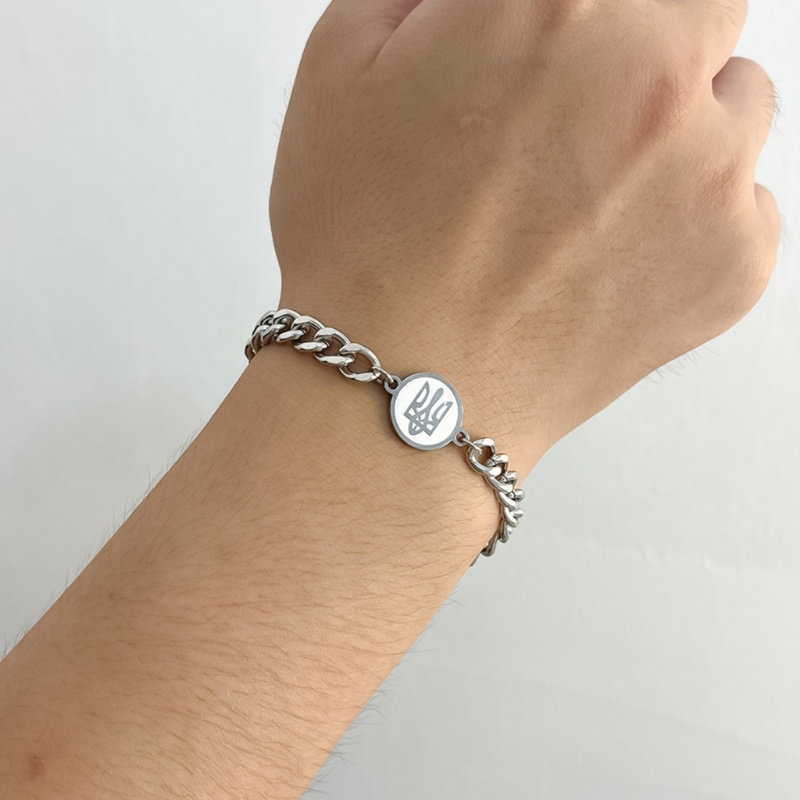 Siy Fashion Ukraina Nasional Emblem Gelang Bulat Liontin Gelang Zikir Perhiasan Pasangan Gelang Nyaman Dipakai